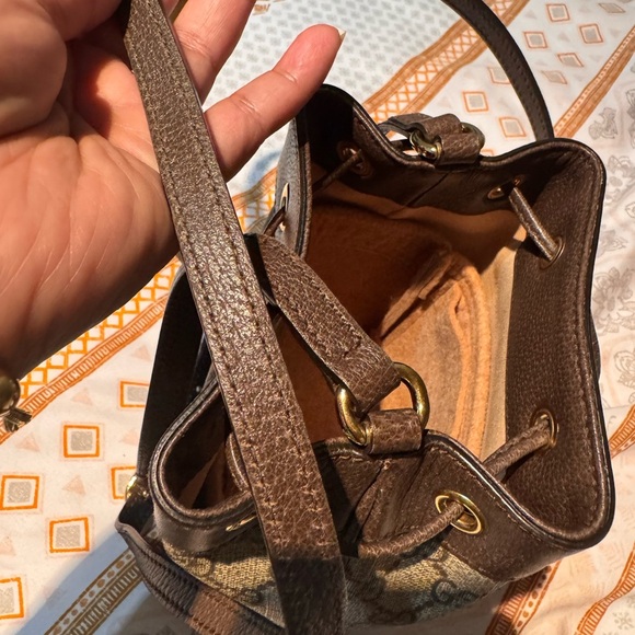 Gucci Brown and Green Bucket Bag Mini - Picture 9 of 11